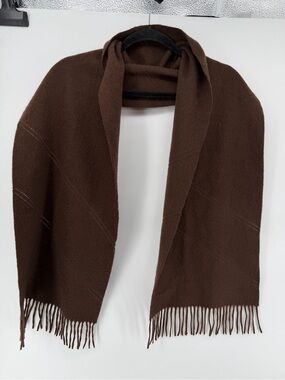 Standun Irish Tradition 100% Cashmere Scarf Brown Fringe Unisex Ireland 62"